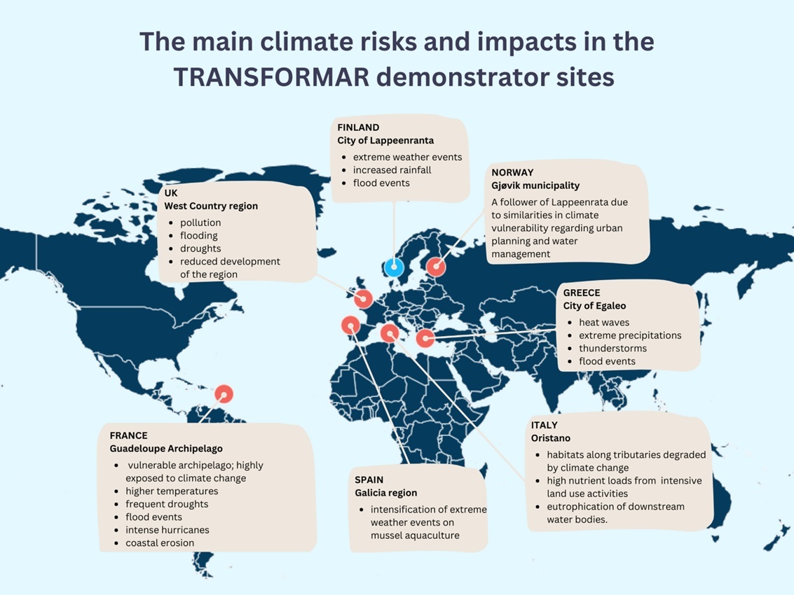 TRANSFORMAR climate risks and impacts in demonstrator sites