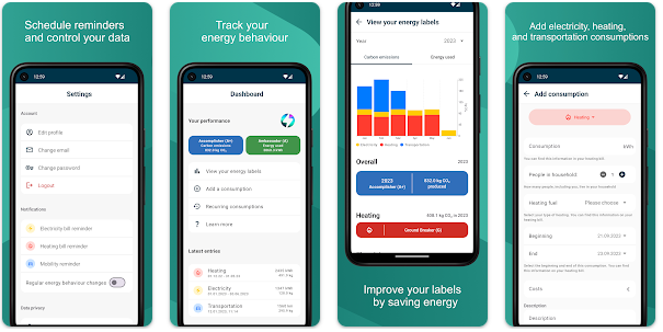 AURORA energy app screenshots
