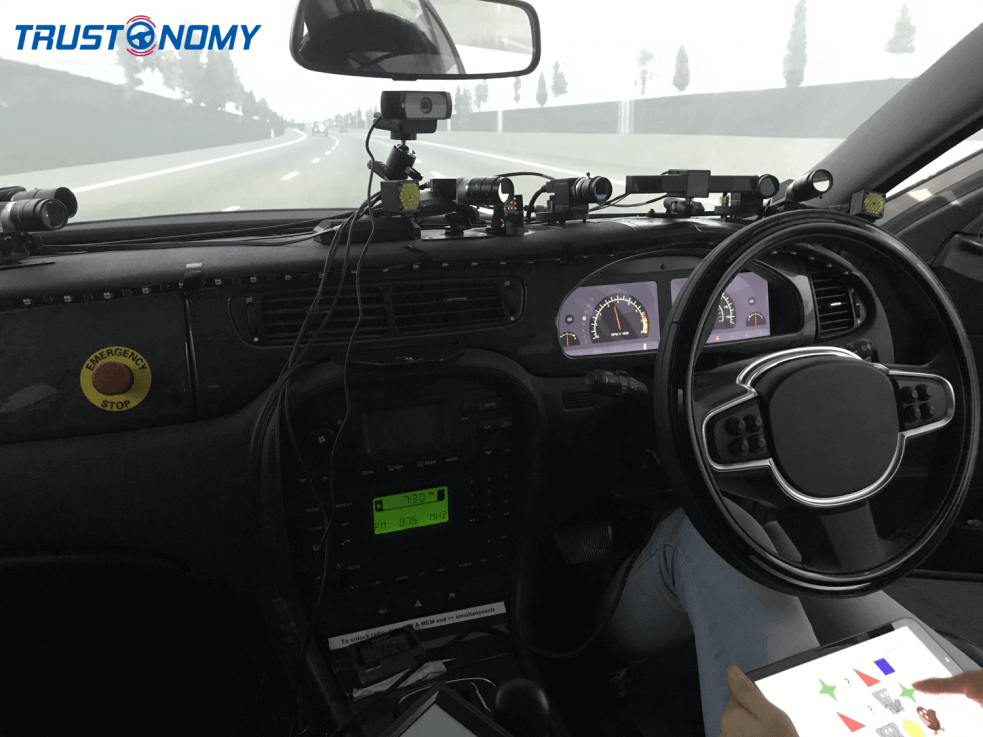 The Trustonomy project is researching better ways for the car and driver to switch control between each other. Image credit - Trustonomy Project Consortium