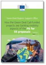 Report cover: How the Green Deal Call-funded projects are tackling mobility aspects of the Fit for 55 proposals