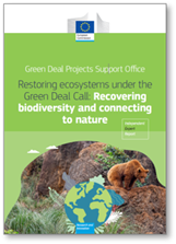 Front cover for GDSO report: Restoring ecosystems under the Green Deal Call: Recovering biodiversity and connecting to nature