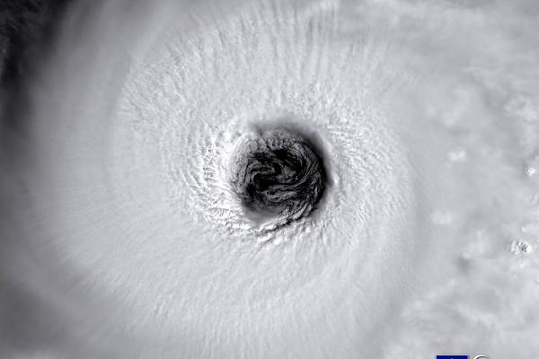 Eye of Haishen typhoon, Pacific Ocean, Sentinel-3, 4 September 2020