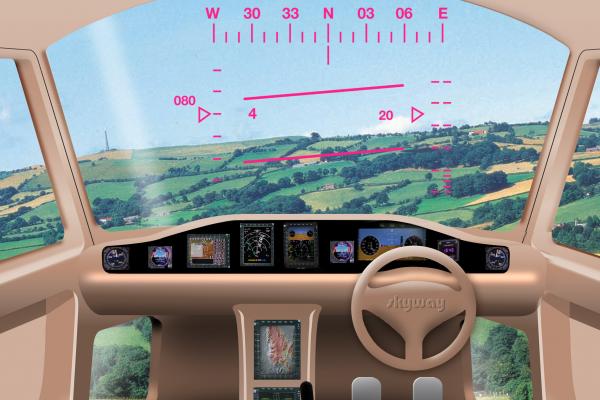 An artist's impression of the cockpit of a personal helicopter system of the future. © Gareth Padfield, Flight Stability and Control
