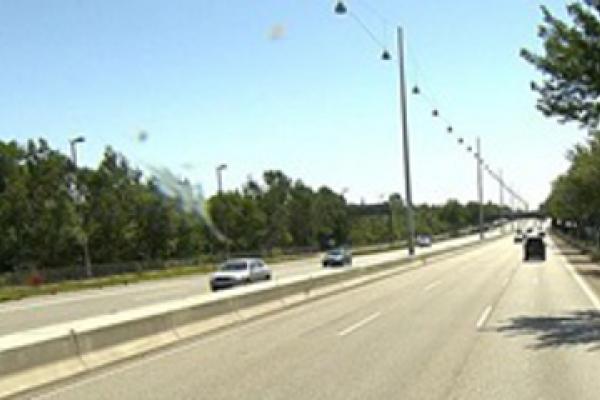 A motorway 15 km from Copenhagen, in Denmark, is being used as a test site for the LIGHT2CAT project's pollution-degrading concrete. Image Credit: Light2CAT Project/Consortium
