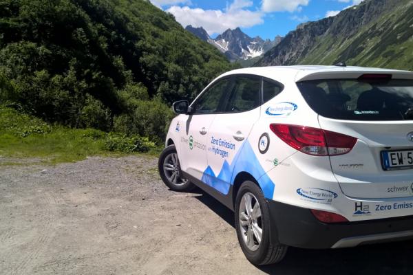Hydrogen-powered vehicles and refuelling stations are popping up around Europe in an effort to reduce air pollution. Image courtesy of HyFIVE