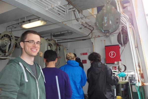 PhD student Urban Wünsch learned valuable lessons on a training trip aboard the Danish research ship Dana. Image credit: Urban Wünsch