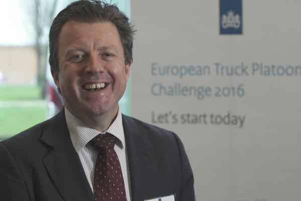 Steve Phillips is the secretary general of the Conference of European Directors of Roads (CEDR), which helped organise a truck platoon challenge that ended in Rotterdam on 6 April. Photo courtesy of Steve Phillips