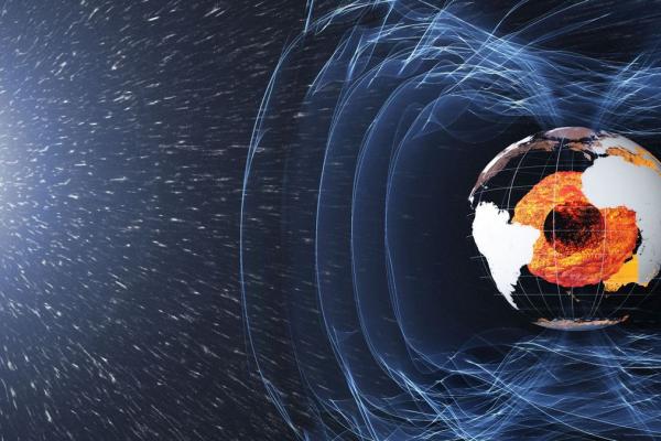 Earth’s magnetic field extends from the planet’s core and has a vast impact on everyday life. © ESA/ATG medialab