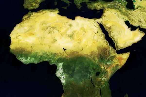 Complex Earth observation data is being turned into real-time tools to help solve problems on the ground in Africa. Image credit - MERIS mosaic of Africa, May 2004 by ESA is licensed under CC BY-SA 3.0 IGO