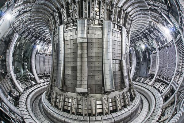 Inside of a tokamak experimental fusion reactor