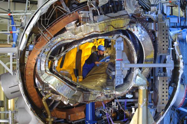 The design of the Wendelstein 7-X reactor allows for a magnetic field to hold the high-temperature ionised plasma in place, thus allowing for a stable fusion reaction. Image courtesy of the Max-Planck-Institute for Particle Physics